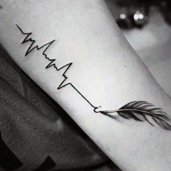 Mom dad wing heartbeat tattoo | Instagram