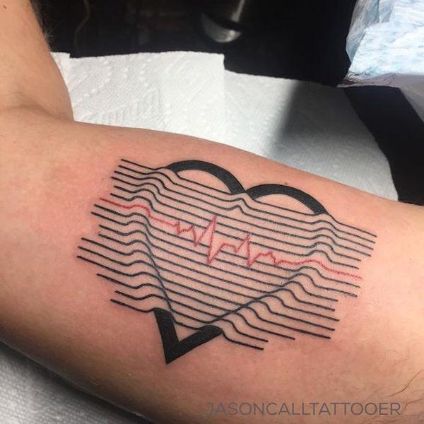 s letter in heart beat tattoo #shorts - YouTube