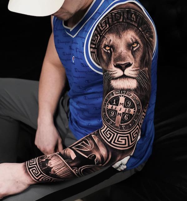 Colorful Arm Tattoo of King's Crown - Tattoo Shop - Medium