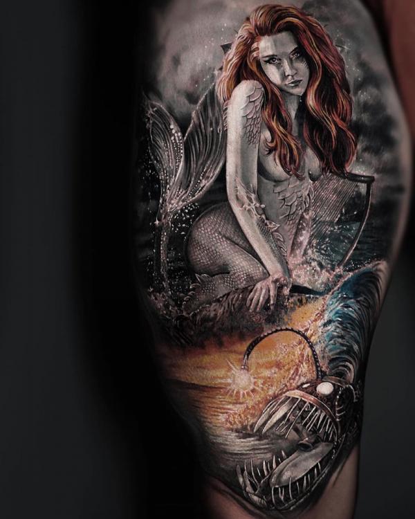 Evil Mermaid by daisyamnell.deviantart.com on @deviantART | Mermaid tattoos,  Mermaid drawings, Evil mermaids