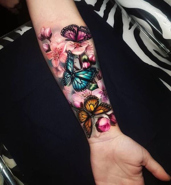 Butterfly Flower Tattoos On Arm For Women Butterfly Tattoos HD wallpaper   Peakpx