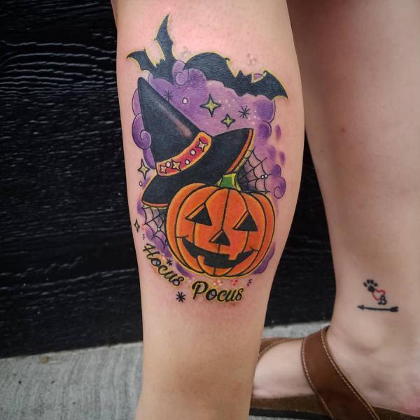 Pumpkin tattoo!!! Walk-in tattoo by @robcorsinotattoo #jackolantern  #pumpkintatoo #blackcherrytattoo #halloweentattoo #halloween... | By Black  Cherry Tattoo StudiosFacebook