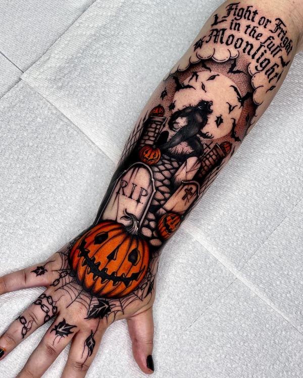 Halloween - Jack-O-Lantern - Pumpkin Cookie- Tattoo
