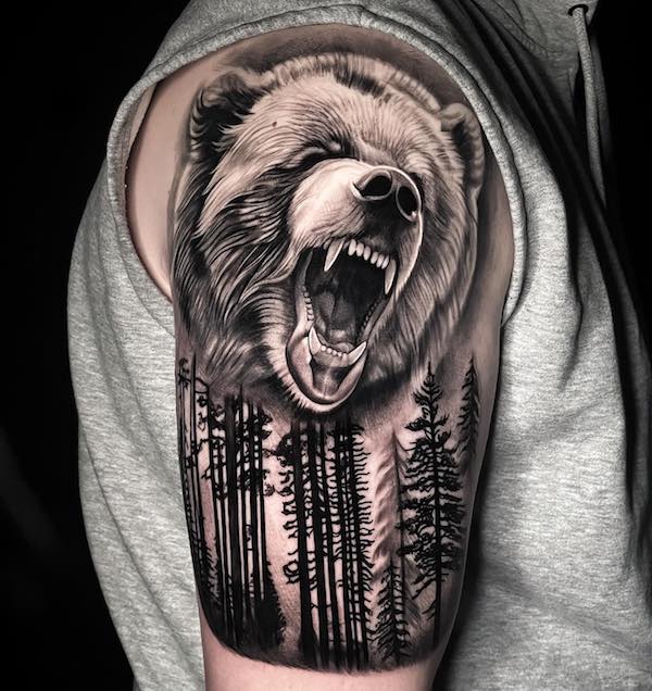 Rocknroll Tattoo and Piercing Edinburgh  Check out this realistic bear  tattoo by our resident artist Tomek T Tomek T specialises mainly in black   grey realism If you like what you