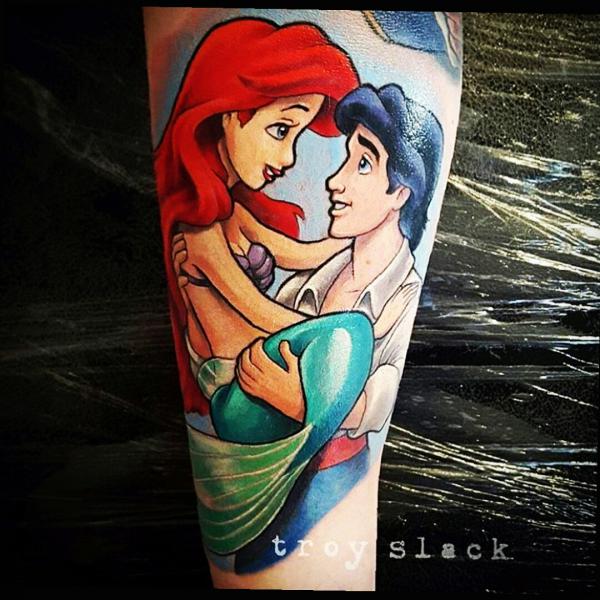 ariel and eric silhouette tattoo
