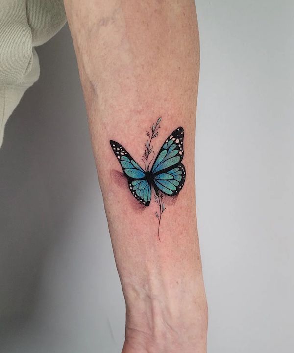 Tattoo uploaded by Maddz  blue butterfly 3D  Tattoodo