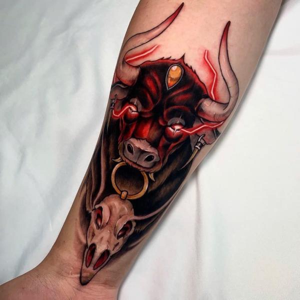 Bull Skull Tattoo-small | Bull skull tattoos, Small tattoos, Skull tattoo