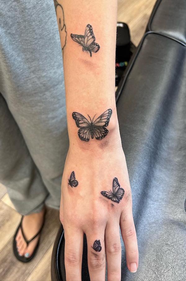 84 Unquestionably Rhythmic Butterfly Hand Tattoos To Get This Year