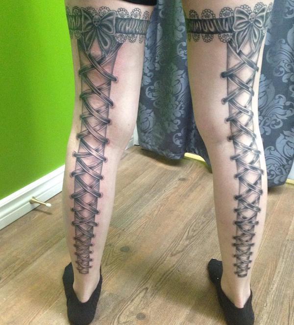 Titanic Tattoo and Piercing Co. - Bow and Feather 🎀 Thigh Piece Done by  @steviebadger | Facebook