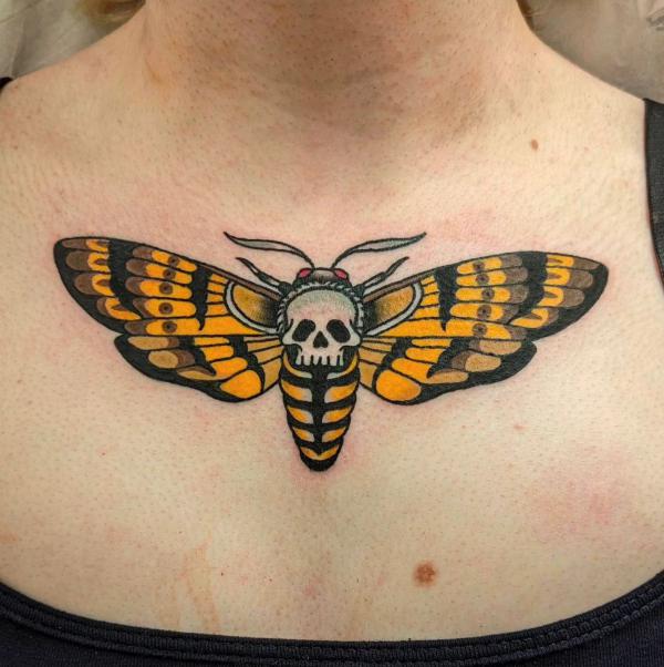 Monarch butterfly with a skull inside