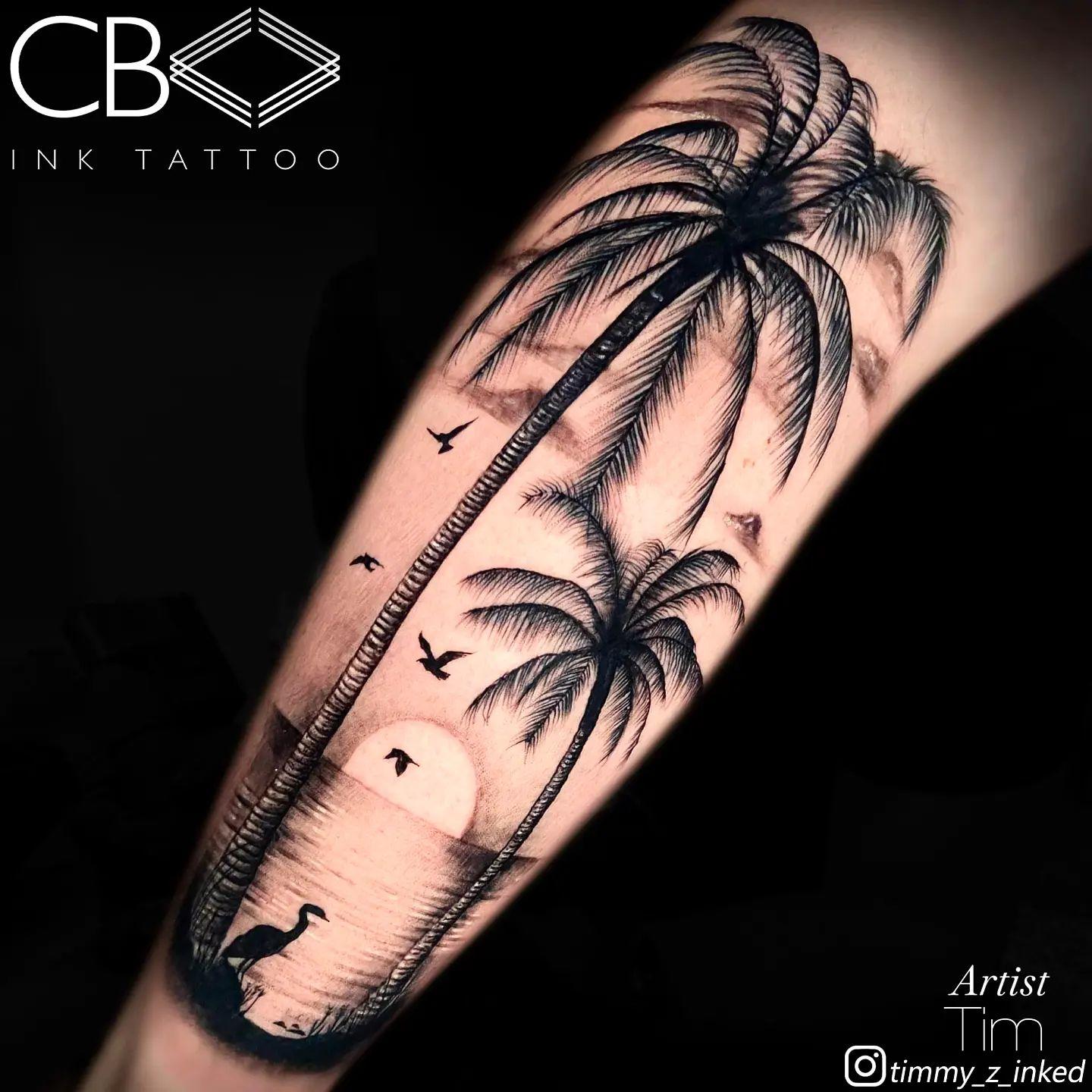marisa's new foot tattoo | a kitty, a dog, a palm tree, and … | Flickr