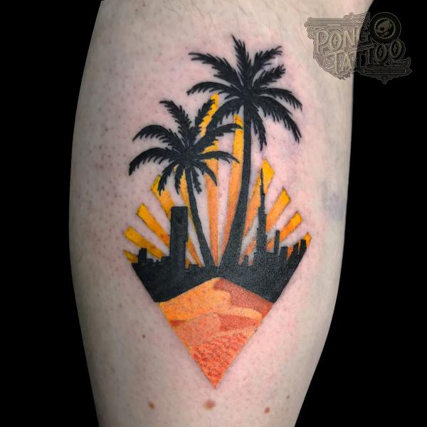palm tree silhouette tattoo