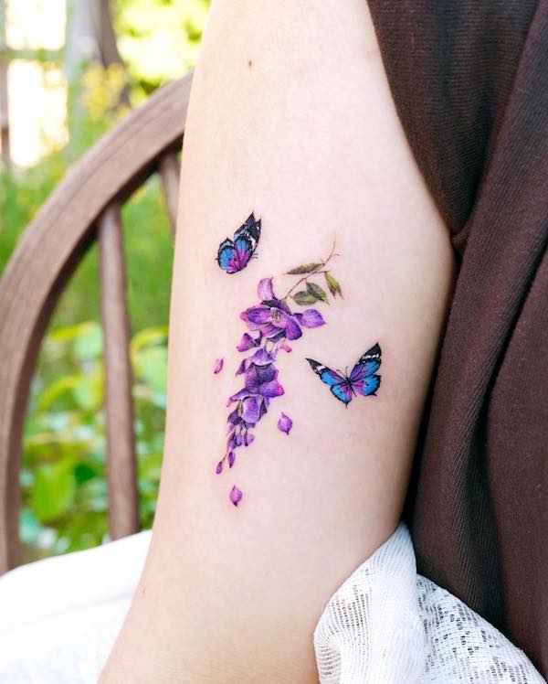 Small Purple Butterfly Tattoo  neartattoos