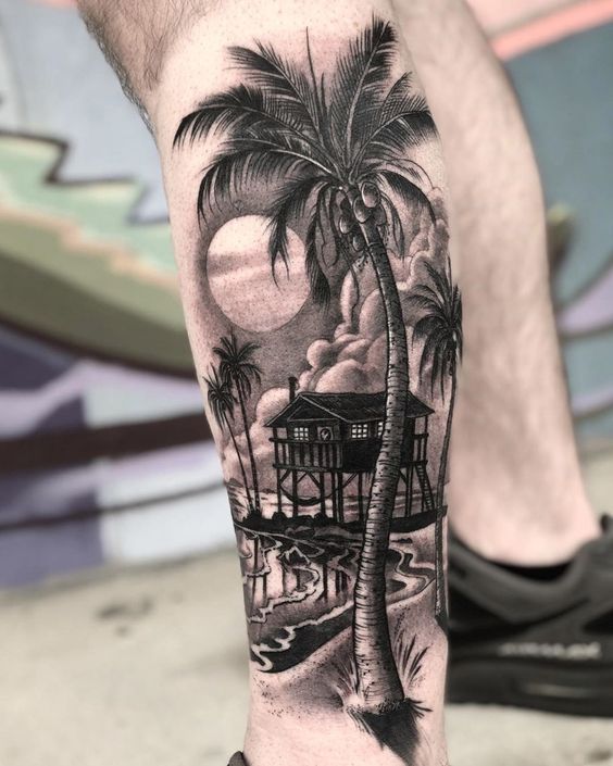 Custom palm tree design done by me  rtattoo