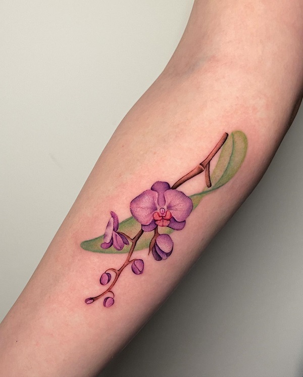 Orchid tattoo by Pablo Ortiz Tattoo | Post 24535