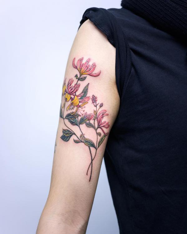 Honeysuckle Tattoos: Symbolism and Design Inspiration