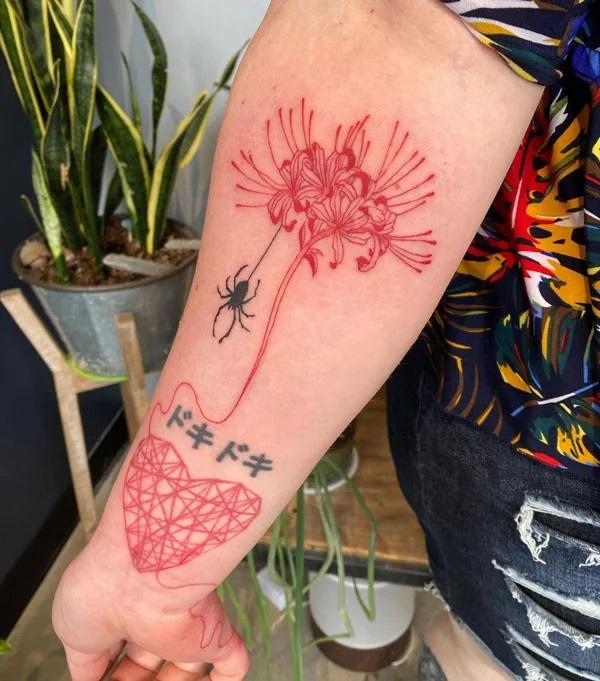 Spider Lily flowers flowers tokyoghoul tokyo tattoo floral color tat  red firsttattoo anime manga  Instagram