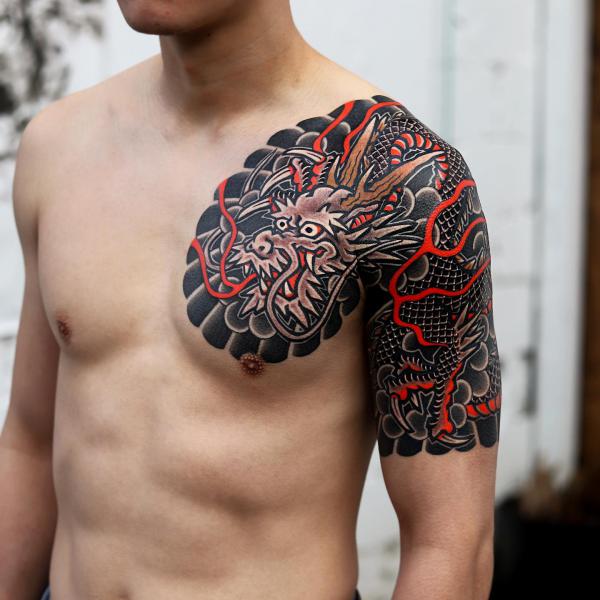 japanese samurai tattoo chest