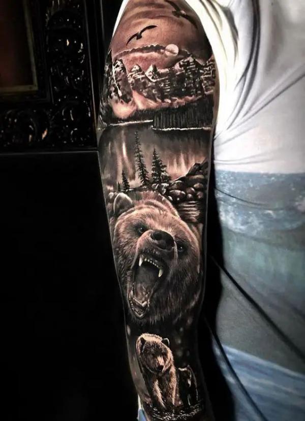 Traditional Black Bear Forearm Tattoo by Justin Gorbey: TattooNOW