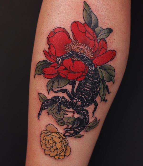 Red Scorpion, Tattoo Art Style 