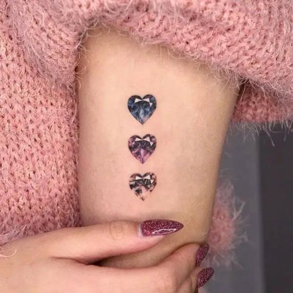 Minimalist linear diamond tattoo  Tattoogridnet