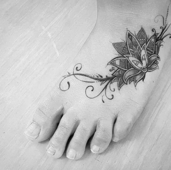 Beautiful Lotus Flower Tattoo Design Image Make On Ankle – Truetattoos