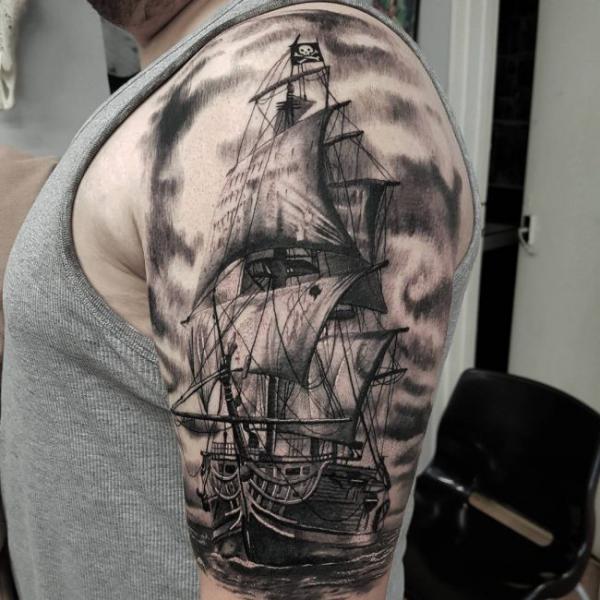 Ship Tattoo Drawing by Katherine Jean-Philippe - Fine Art America