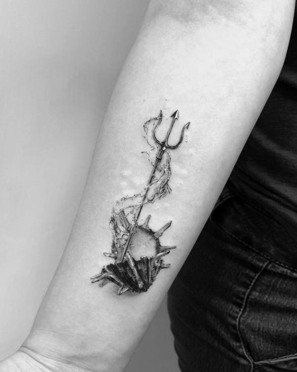 Trident Tattoo Mythological SpearHead With Deep Symbolism