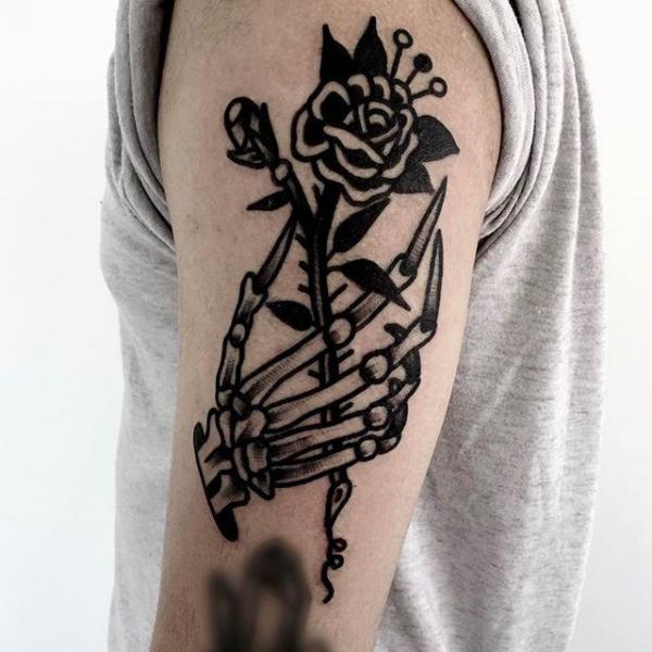 Details more than 73 skeleton holding flowers tattoo super hot   incdgdbentre