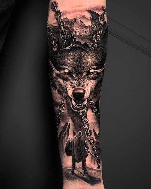 nordic wolf tattoos