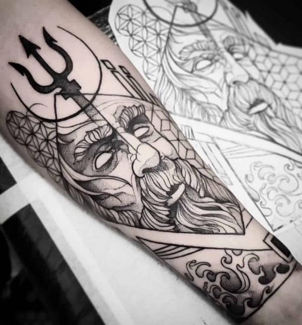 Poseidon Forearm Tattoo