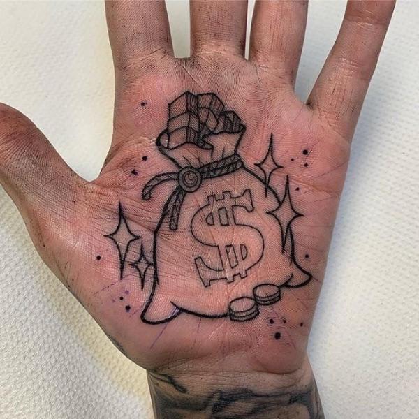 Free: Money Bag Sign Tattoo Stencils Money Bag Pinterest - Money Bag  Drawing - nohat.cc