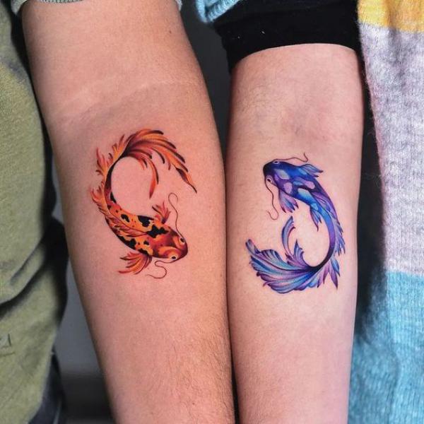 Goldfish Pair Temporary Fake Tattoo Sticker set of 2 - Etsy Finland