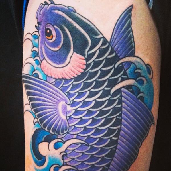 green koi fish tattoo designs