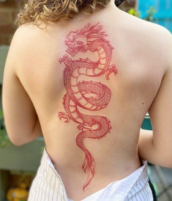 Chinese Red Dragon Lung Symbol Chinese Dragon Tattoo Graphic Logn Dragon|  Perfect Gift|dragon tattoo