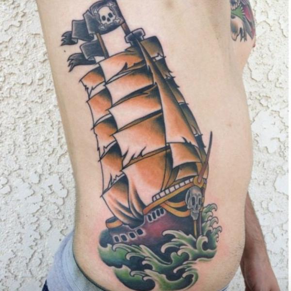 pirate ship tattoo stencil