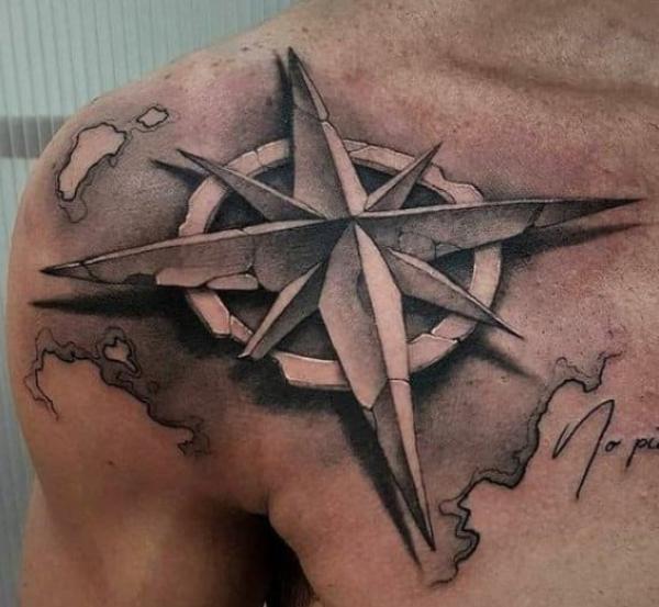 37+ Very Attractive nautical Star Tattoos & Ideas Their Meanings | Compass  tattoo men, Simple compass tattoo, Compass tattoo