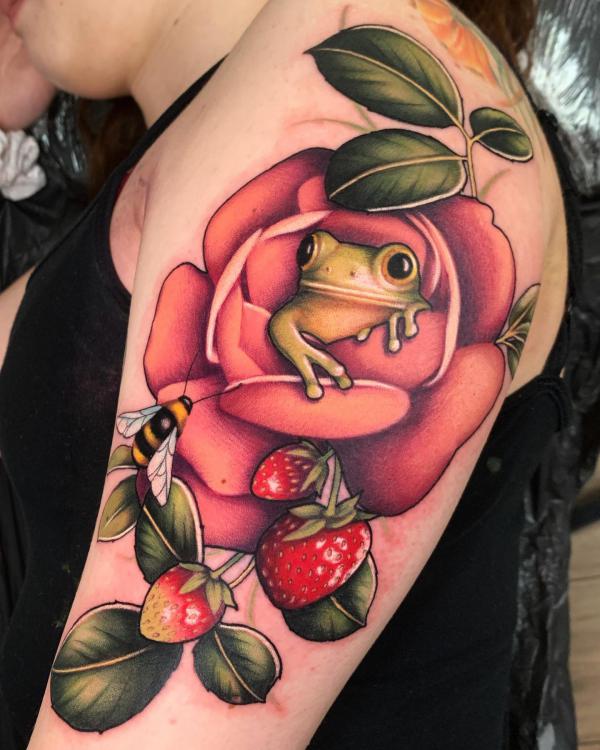 Patrick Cat Tattoo - A cute frog for Josiah. I did this tattoo a few weeks  ago! Thank you Josiah for coming! I'll be opening my Bookings for March, on  November 15th!