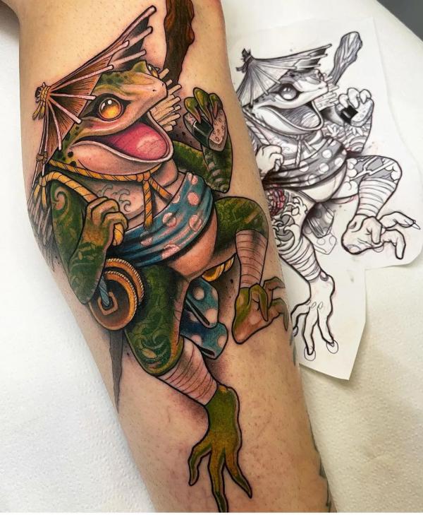Wanting a traditional Japanese style tattoo of a frog : r/DrawMyTattoo