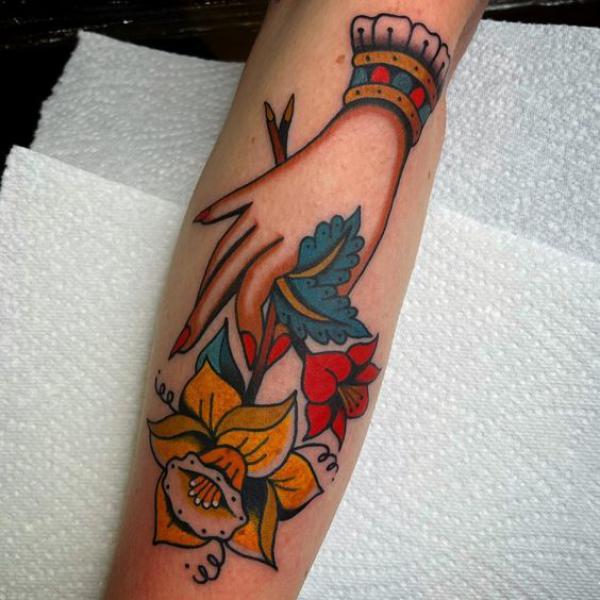 Stick and Poke Tattoo — For Lisa and Cara. Tattoo Artist: Lara M. J.