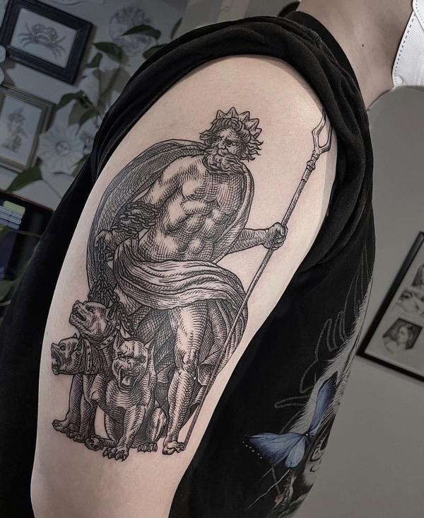 greek mythology cerberus tattoo