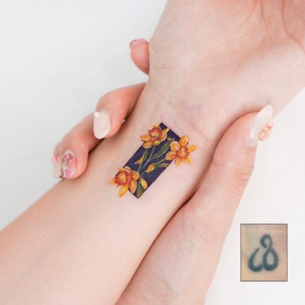 3D Small Daffodil Bouquet Temporary Tattoos For Women Adult Planet Universe  Mountain Fake Tattoo Waterproof Body Art Tatoo Decal - AliExpress