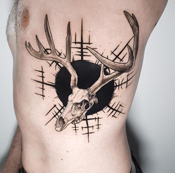 Amazon.com: 6 Sheets Temporary Tattoos Deer Skull for Tattoo on and Items  Animal Skeleton Wildlife Symbol Design Temporary tattoo Neck Arm Chest for  Women Men Adults 3.7 X 3.7 Inch Skeleton Tattoo :