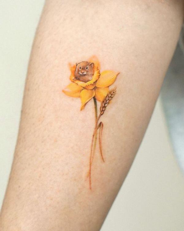 Water Lily and Daffodil Tattoo | TikTok