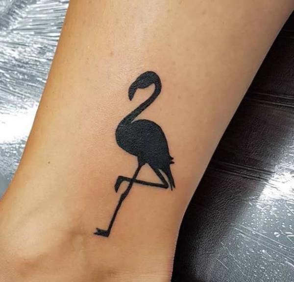 Tattoo tagged with: small, mattiamambo, black, animal, contemporary, tiny,  blue, bird, yellow, pink, little, pop art, forearm, flamingo, medium size,  green | inked-app.com