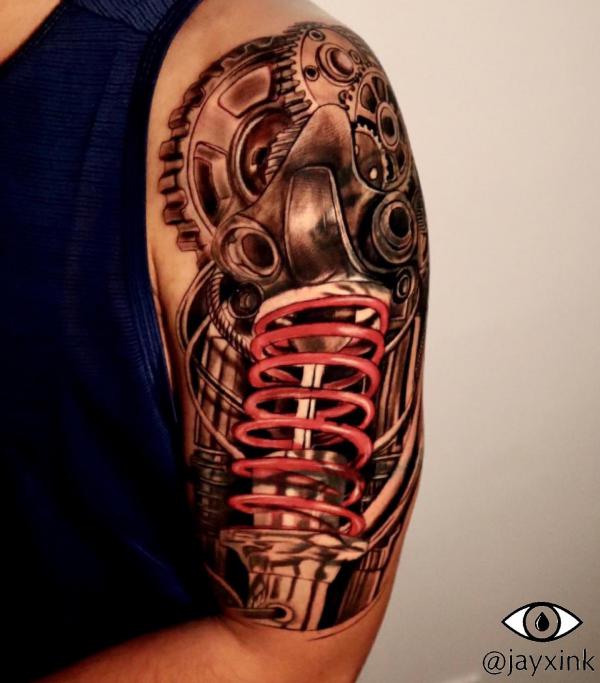 60 Piston Tattoo Designs For Men - Unleash High Horsepower | Kolben tattoo,  Bild tattoos, Biomechanik tattoo