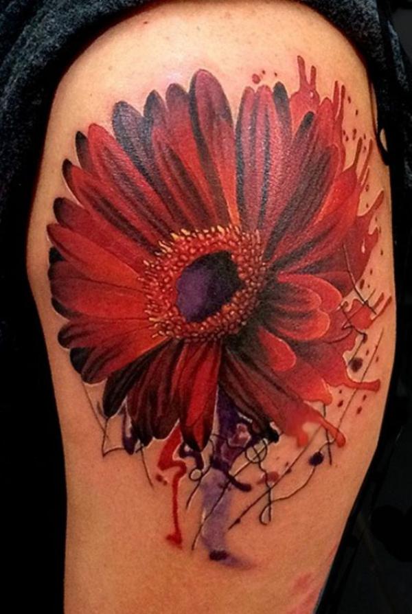 shoulder-big-daisy-flower-tattoo | girlterestmag