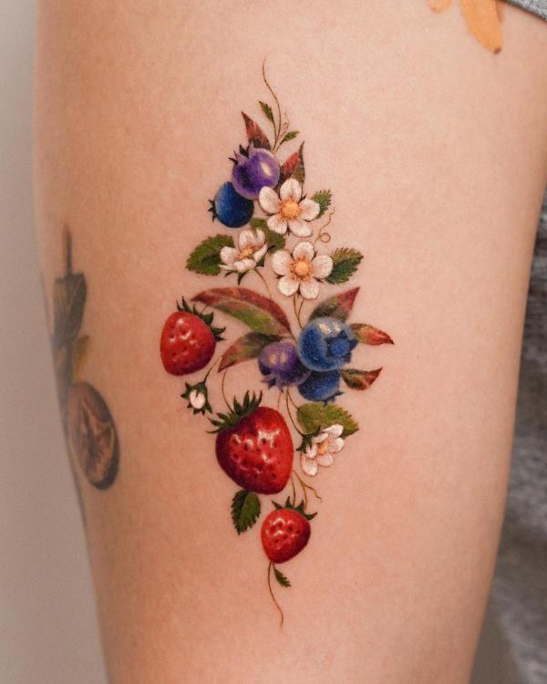 https://allabouttattoo.com/wp-content/uploads/2022/06/Strawberry-Blossom- Tattoo.webp | Strawberry tattoo, Cherry tattoos, Dope tattoos