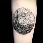 40 Glittering Starry Night Tattoo Designs | Art and Design