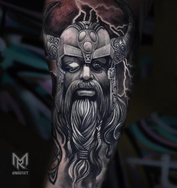 Odin the God of War.. What do you fight?? Conquer your fears!! Get a large  scale piece tattoo… You are stronger than you…
